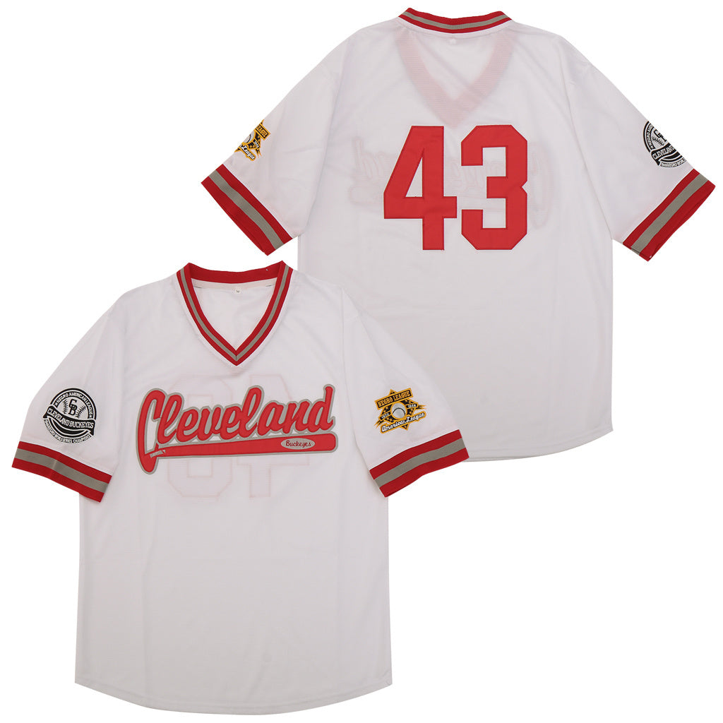 Cleveland Indians #43 Baseball Jersey baseball jersey product view 1