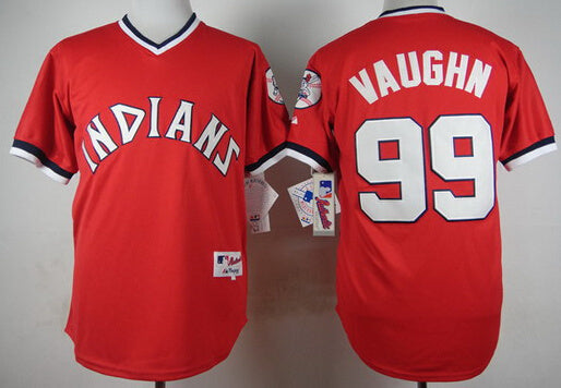 Cleveland Indians #99 Ricky Vaughn Style 1 Baseball Jersey baseball jersey product view 1