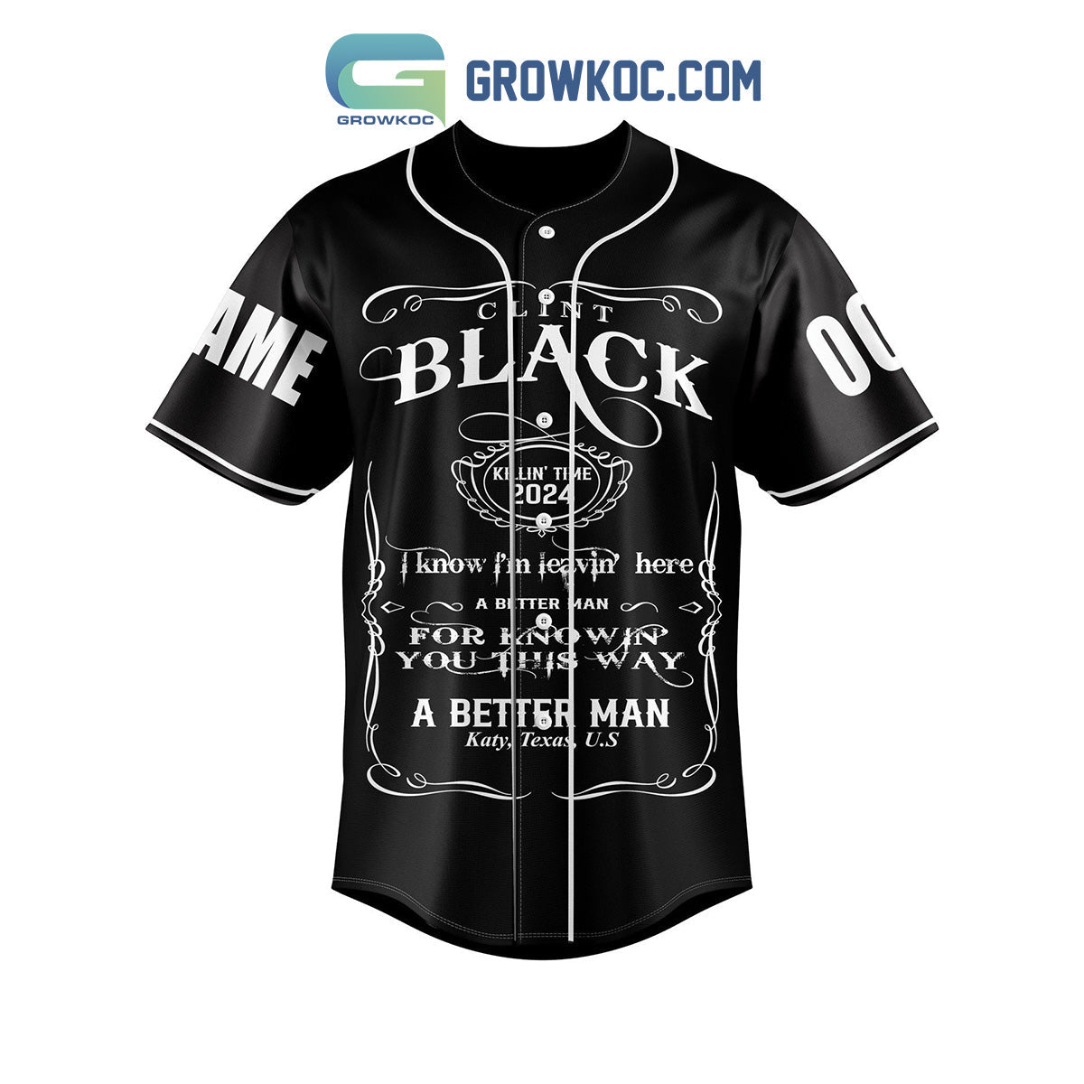 Clint Black Celebrating 35 Years Of Killn’ Time Personalized Baseball Jersey baseball jersey product view 3
