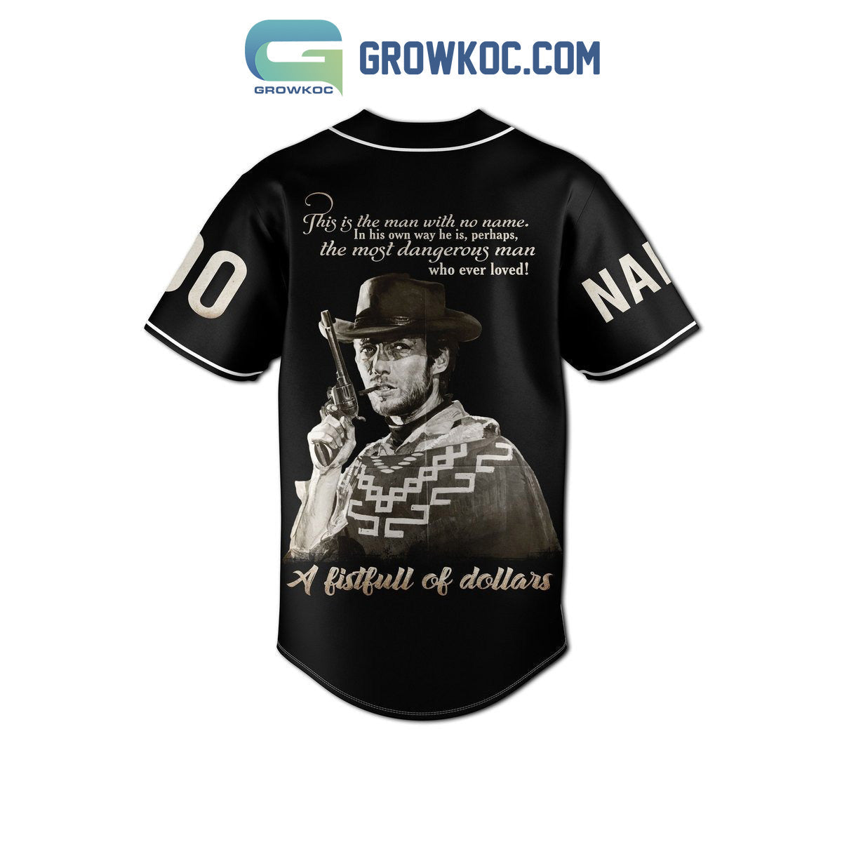 Clint Eastwood The Man The Myth The Legend Personalized Baseball Jersey baseball jersey product view 3
