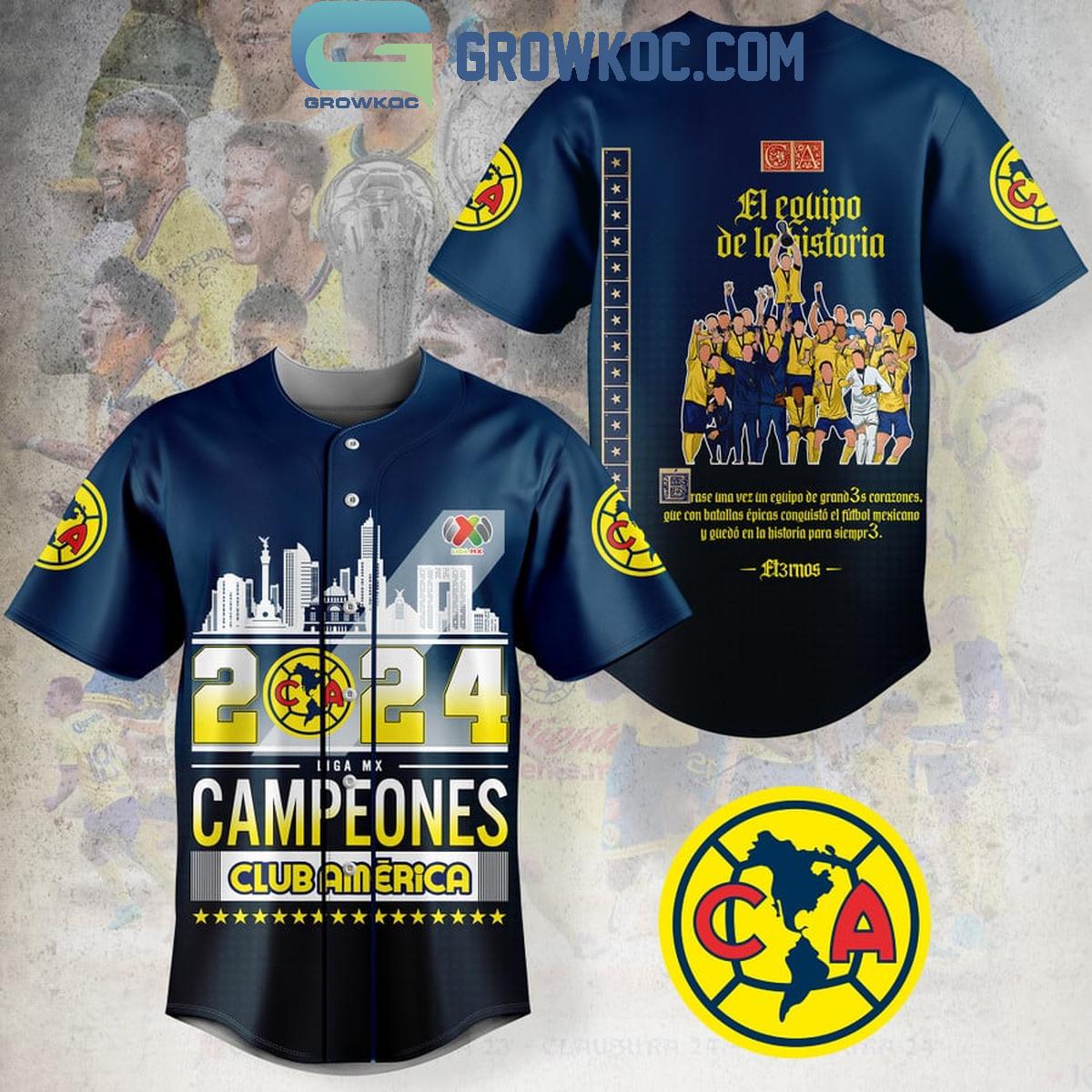 Club America El Equipo De La Historia Liga MX Campeones Baseball Jersey baseball jersey product view 1