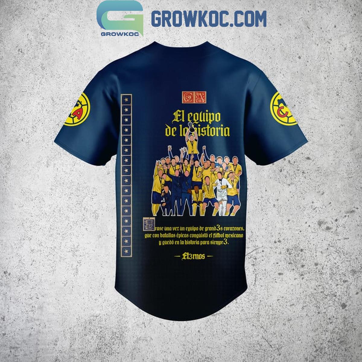 Club America El Equipo De La Historia Liga MX Campeones Baseball Jersey baseball jersey product view 3