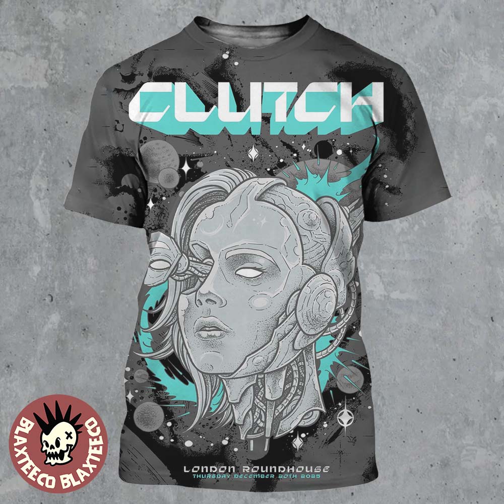 Clutch London Roundhouse 2025 Event Poster On December 20 2025 All Over Print Shirt Unisex T-shirt, Sweatshirt, Hoodie, Long Sleeve Tee - T-Shirt, Sweatshirt, Hoodie