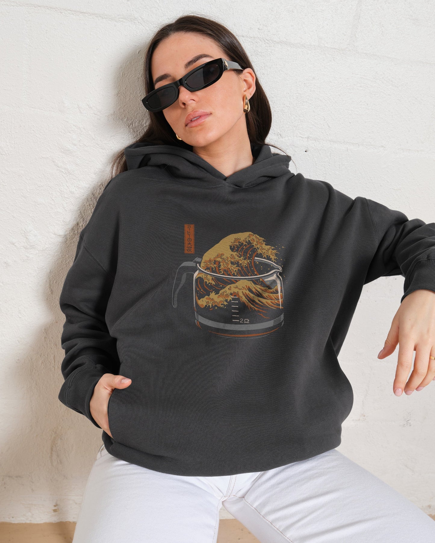 The Great Wave of Coffee Hoodie Unisex T-shirt, Sweatshirt, Hoodie, Long Sleeve Tee - T-Shirt, Sweatshirt, Hoodie