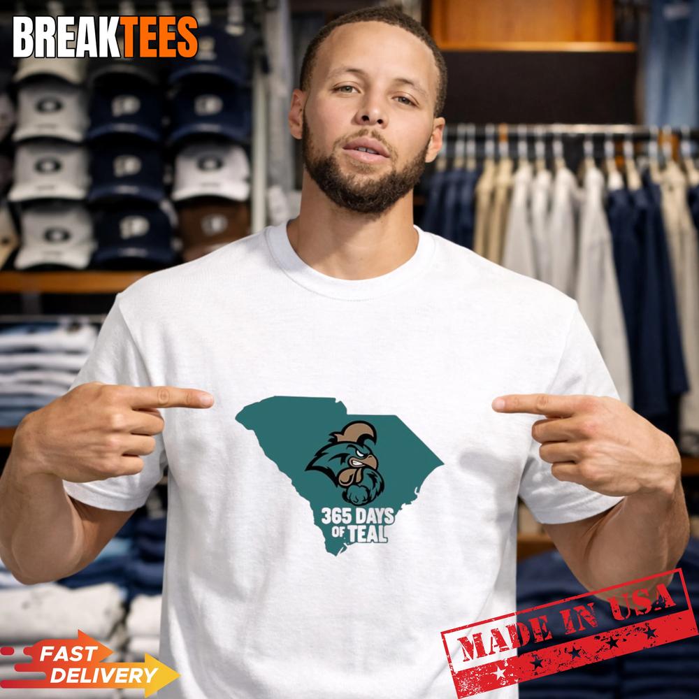 Coastal Carolina 365 Days Of Teal Mascot T-Shirt Unisex T-shirt, Sweatshirt, Hoodie, Long Sleeve Tee - T-Shirt, Sweatshirt, Hoodie