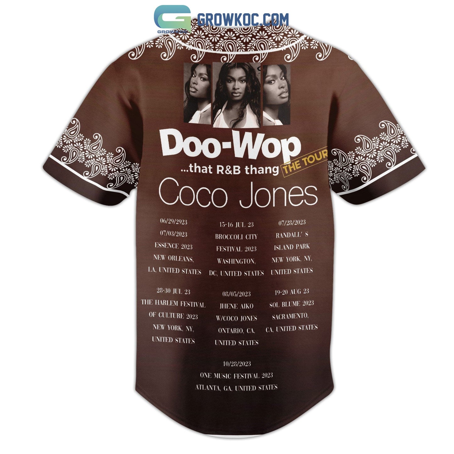 Coco Jones Doo Wop That R&B Thang The Tour Personalized Baseball Jersey baseball jersey product view 3