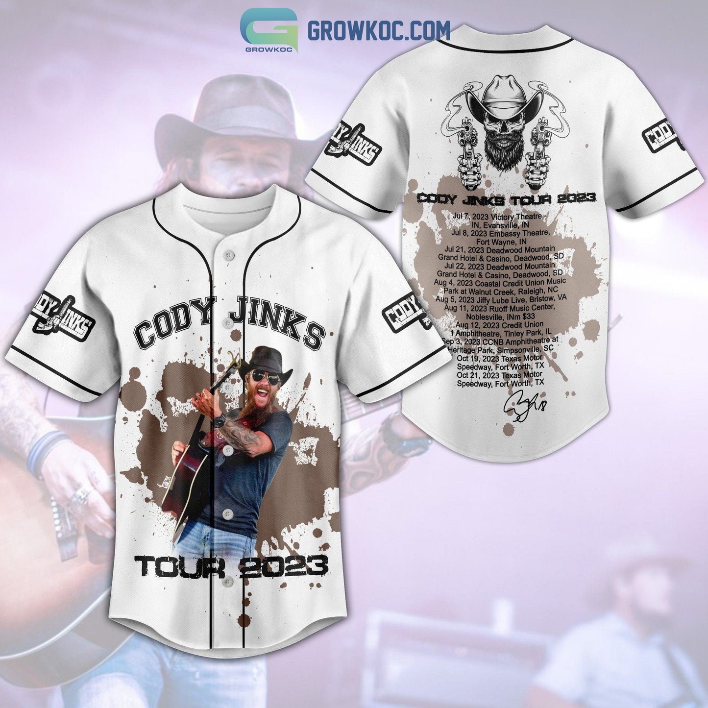 Cody Jinks Tour 2023 Baseball Jersey baseball jersey product view 1