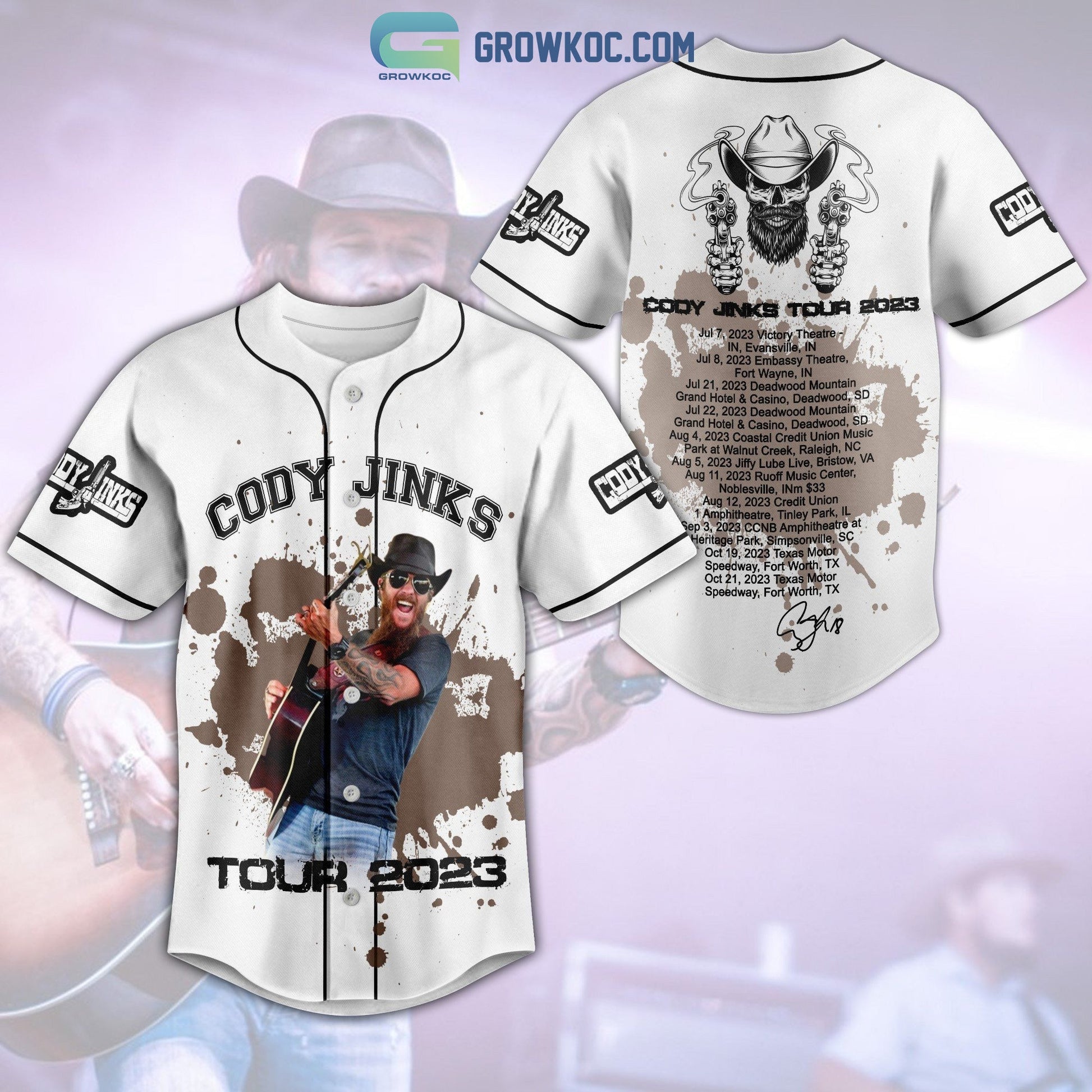 Cody Jinks Tour 2023 Baseball Jersey baseball jersey product view 1