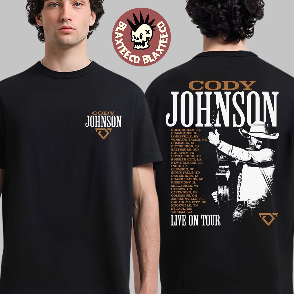 Cody Johnson Live On Tour 2026 Photo With Dates Back T-Shirt Unisex T-shirt, Sweatshirt, Hoodie, Long Sleeve Tee - T-Shirt, Sweatshirt, Hoodie