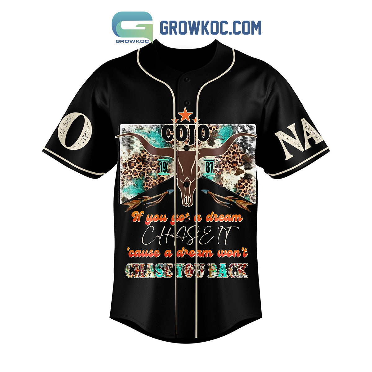 Cody Johnson Made Of Leather Personalized Baseball Jersey baseball jersey product view 2