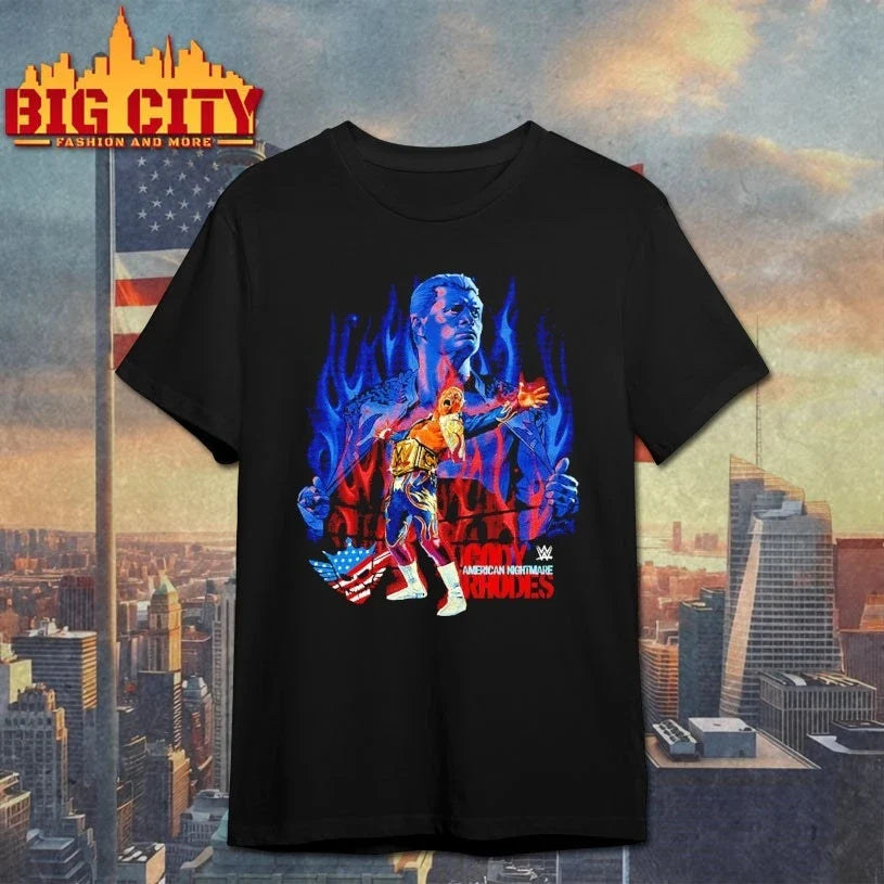 Cody Rhodes Flames graphic shirt Unisex T-shirt, Sweatshirt, Hoodie, Long Sleeve Tee - T-Shirt, Sweatshirt, Hoodie