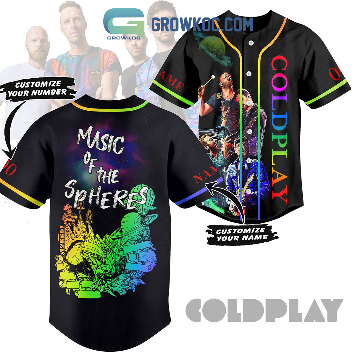 Cold Play Music Of The Spheres Personalized Baseball Jersey baseball jersey product view 1