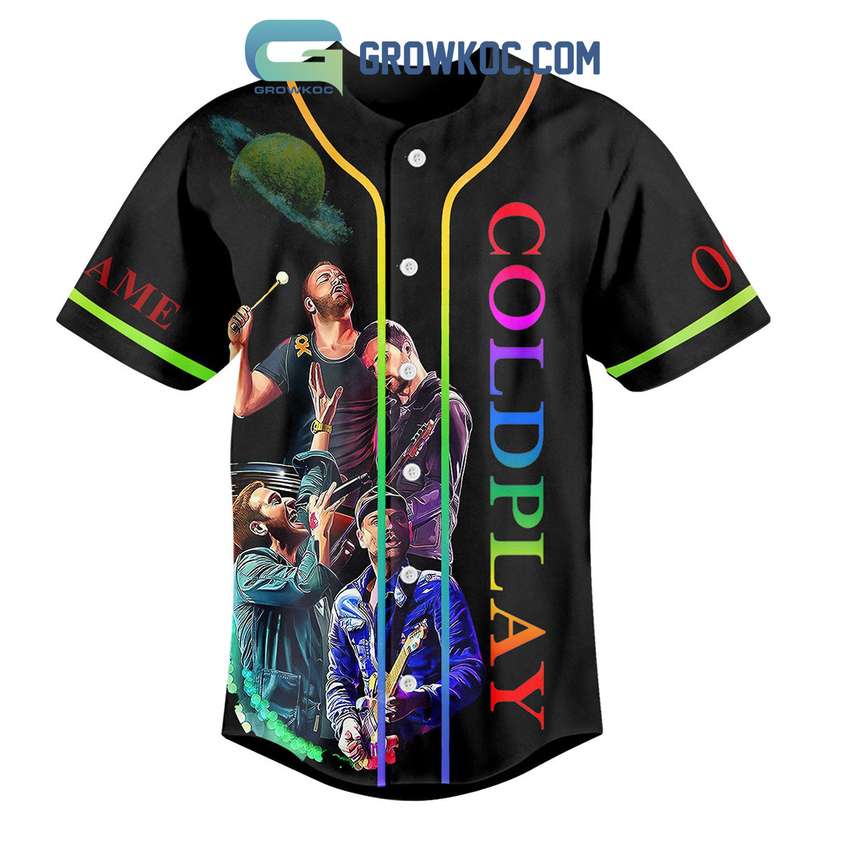 Cold Play Music Of The Spheres Personalized Baseball Jersey baseball jersey product view 2