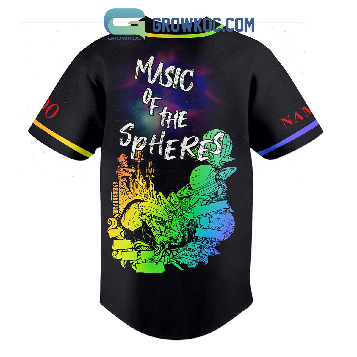 Cold Play Music Of The Spheres Personalized Baseball Jersey baseball jersey product view 3