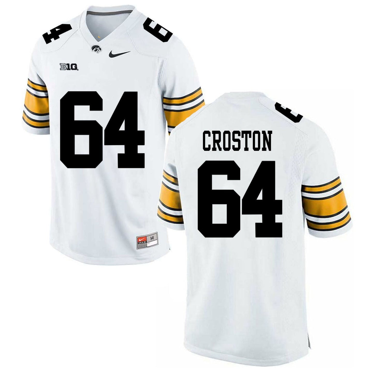 Cole Croston 64 White College Football Jersey football jersey product view 1