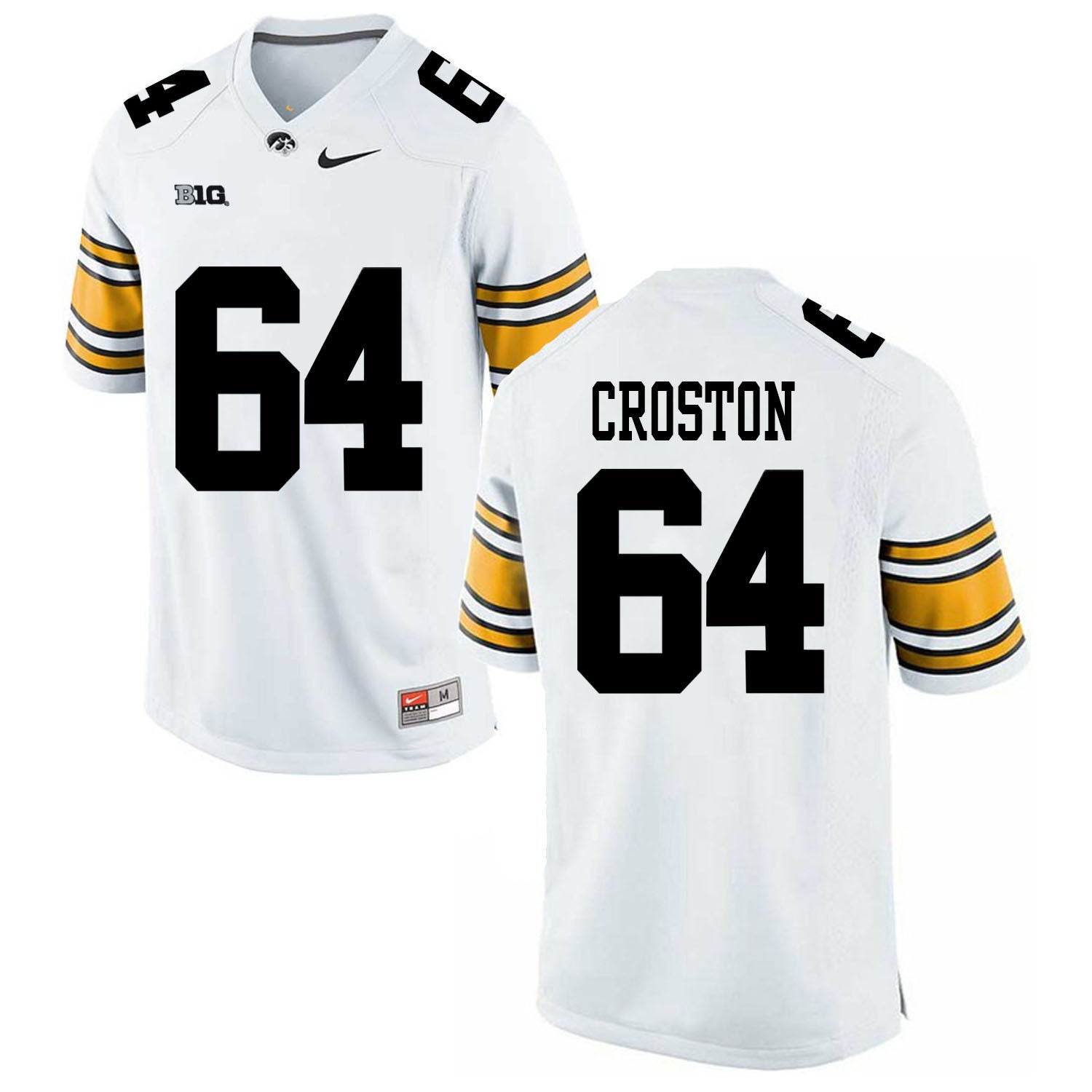 Cole Croston 64 White College Football Jersey football jersey product view 1