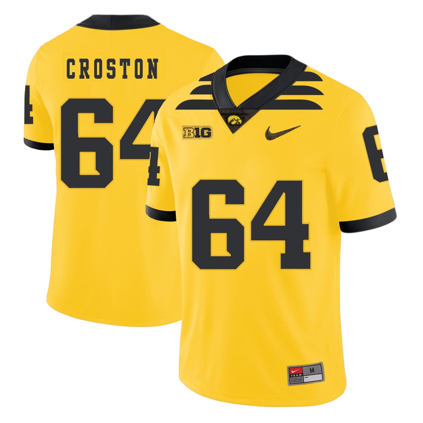 Cole Croston 64 Yellow College Football Jersey football jersey product view 1