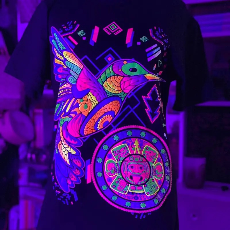 Colibri Con Calendario Azteca Cotton Black - Adult & Kids T-Shirts, Sweatshirts & Hoodies apparel design preview 1