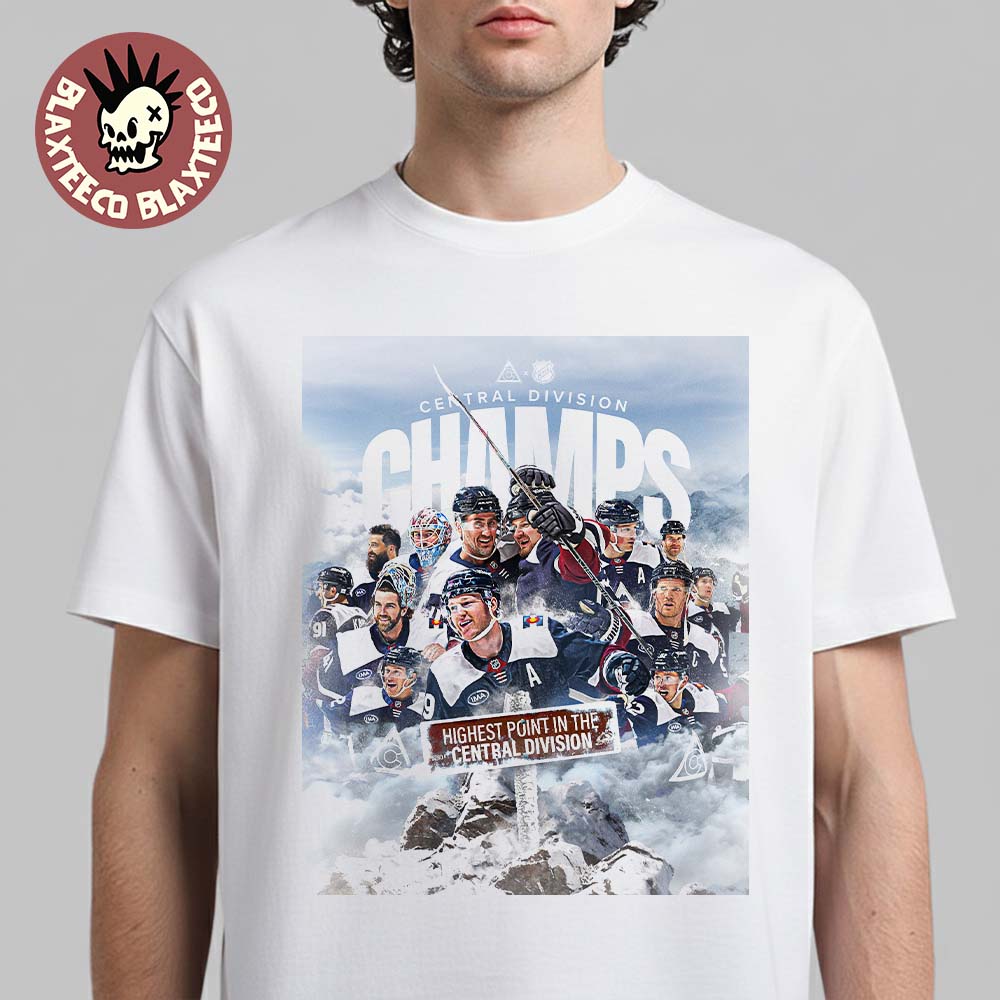 Colorado Avalanche NHL 2026 Central Division Champions Highest Point In The Central Division T-Shirt - T-Shirt, Sweatshirt, Hoodie