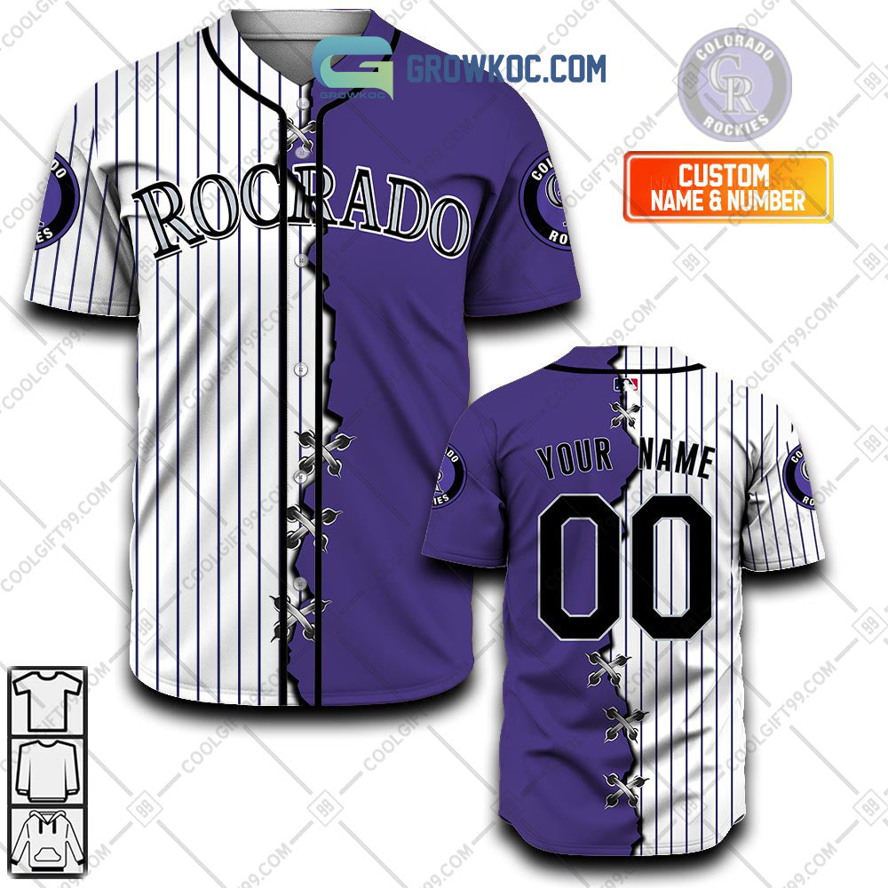 Colorado Rockies MLB Personalized Mix Baseball Jersey baseball jersey product view 1