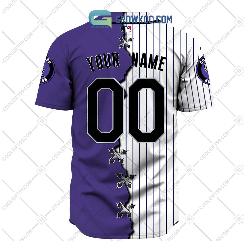 Colorado Rockies MLB Personalized Mix Baseball Jersey baseball jersey product view 3
