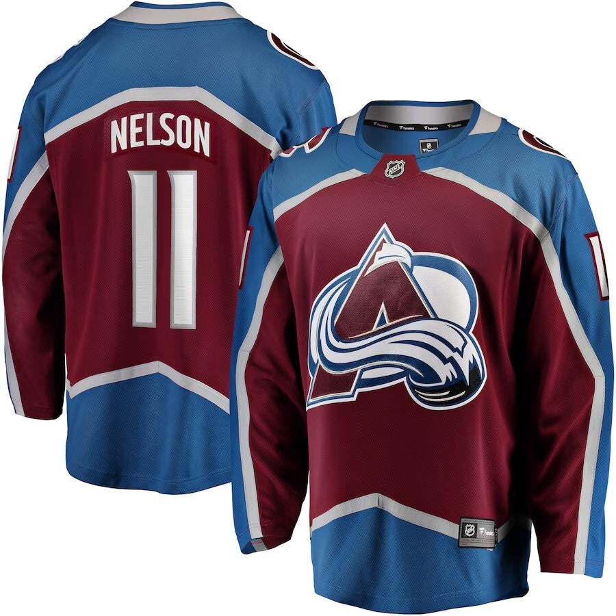 Colorado Avalanche #11 Brock Nelson Home Breakaway Jersey - Burgundy Hockey Jersey hockey jersey product view 1
