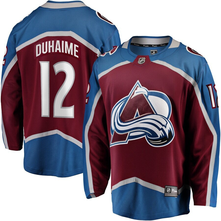 Colorado Avalanche #12 Brandon Duhaime Home Premier Breakaway Player Jersey - Maroon Hockey Jersey hockey jersey product view 1