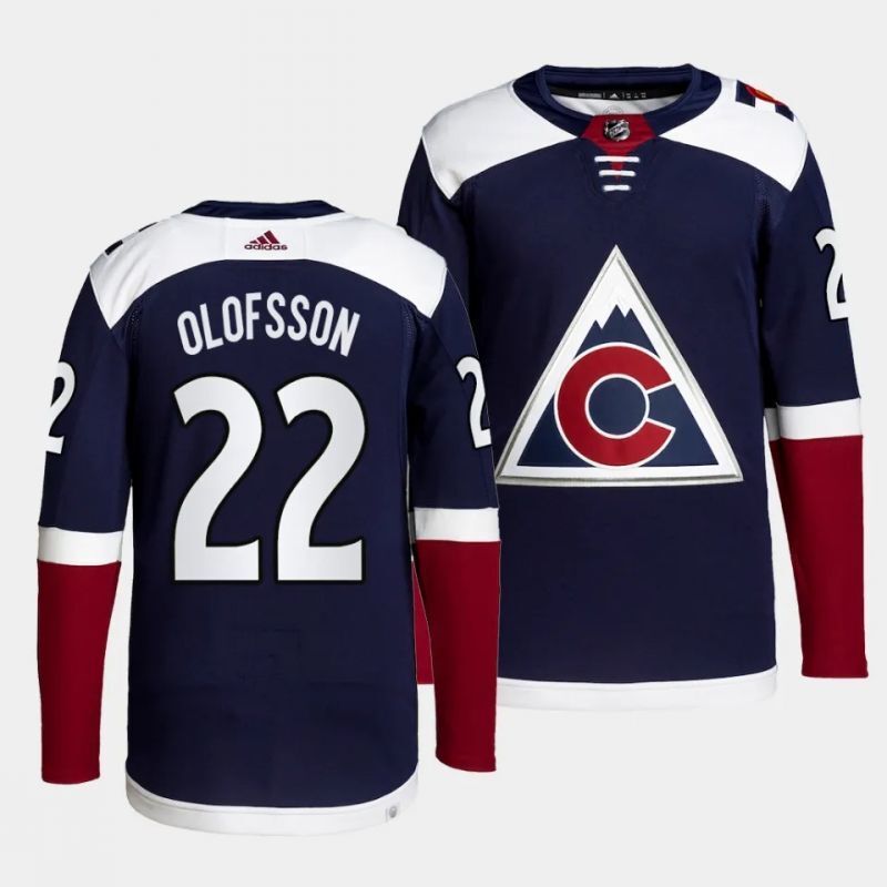Colorado Avalanche #22 fredrik olofsson alternate navy jersey Hockey Jersey hockey jersey product view 1