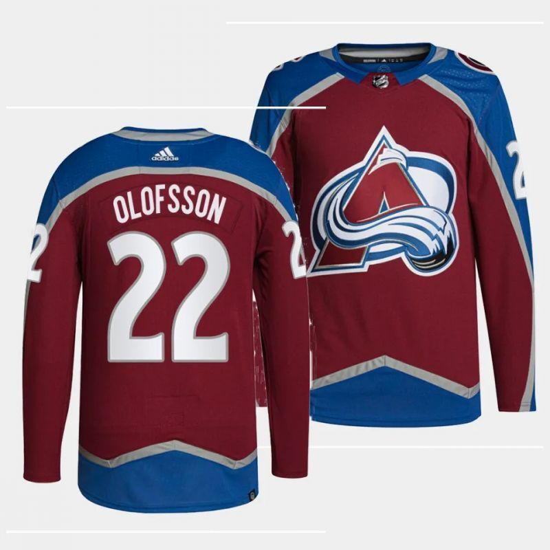 Colorado Avalanche #22 fredrik olofsson home authentic pro burgundy jersey Hockey Jersey hockey jersey product view 1