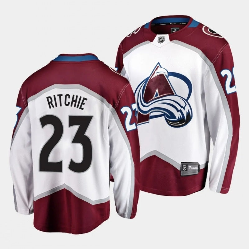 Colorado Avalanche #23 calum ritchie away white 2023 nhl draft Hockey Jersey hockey jersey product view 1