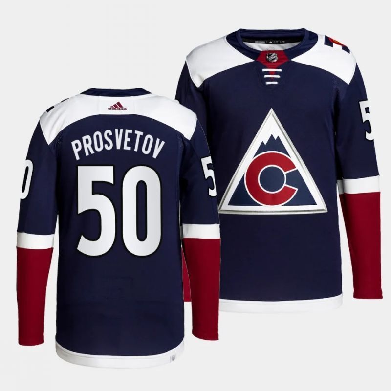 Colorado Avalanche #50 ivan prosvetov alternate navy jersey Hockey Jersey hockey jersey product view 1