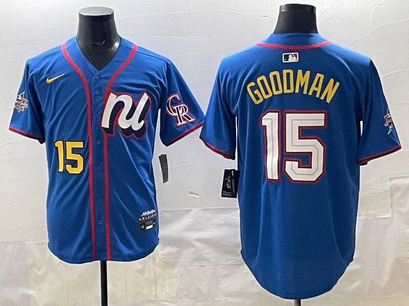 Colorado Rockies #15 Hunter Goodman 25 All-Star Baseball Jersey baseball jersey product view 1
