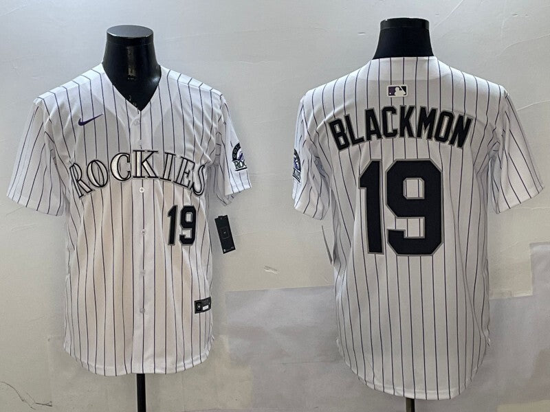 Colorado Rockies #19 Charlie Blackmon Adult Baseball Jersey baseball jersey product view 1