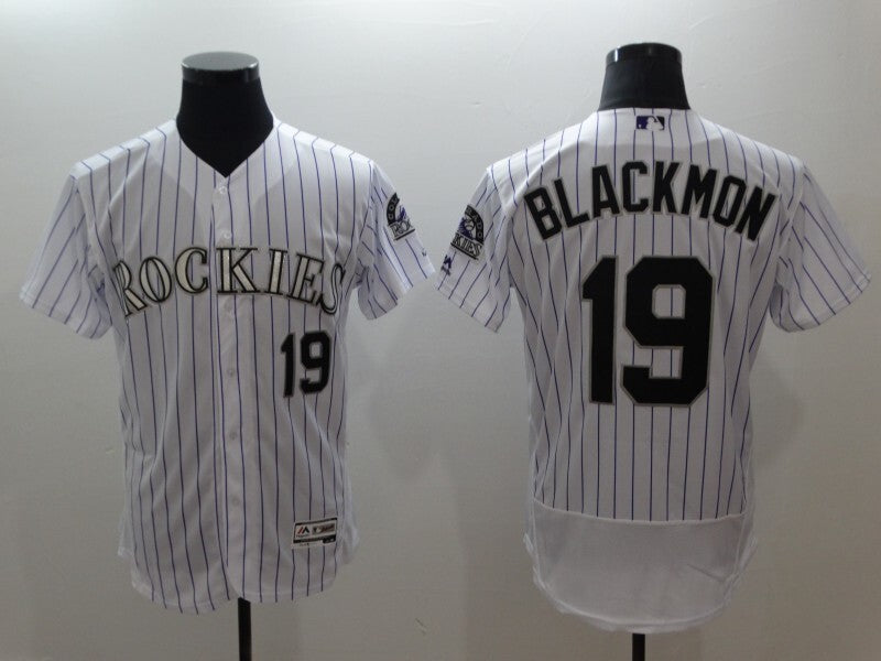 Colorado Rockies #19 Charlie Blackmon white Baseball Jersey baseball jersey product view 1