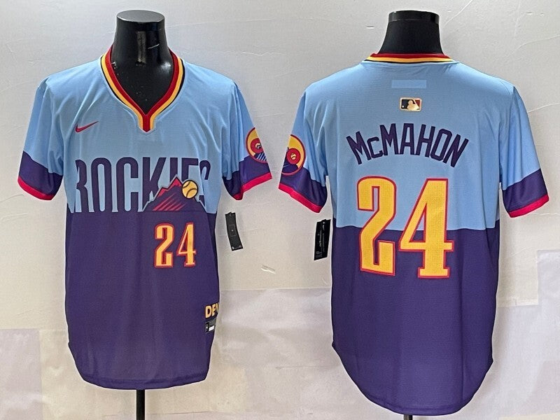 Colorado Rockies #24 Ryan McMahon Nokia Collaboration Baseball Jersey baseball jersey product view 1