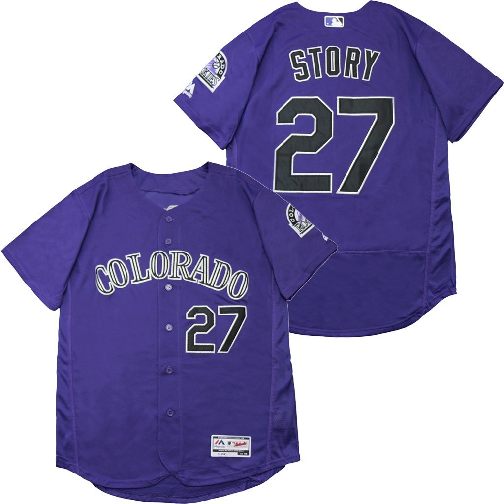 Colorado Rockies #27 Trevor Story 27 Purple Elite Baseball Jersey baseball jersey product view 1