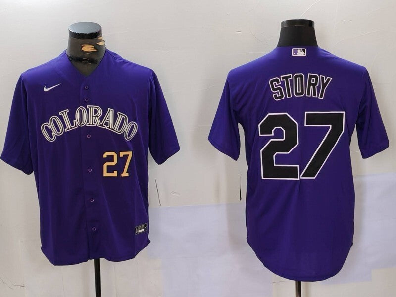 Colorado Rockies #27 Trevor Story Fan Edition Style 4 Baseball Jersey baseball jersey product view 1