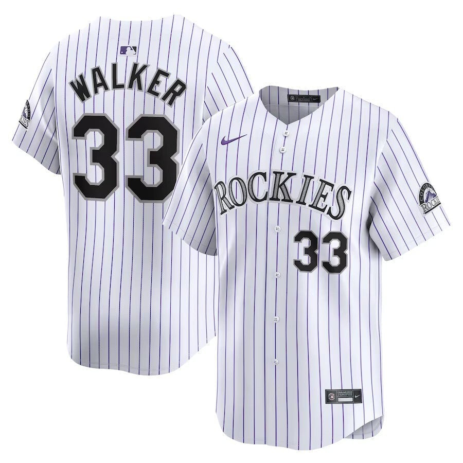 Colorado Rockies #33 Larry Walker Home Limited Player Jersey - White Baseball Jersey baseball jersey product view 1