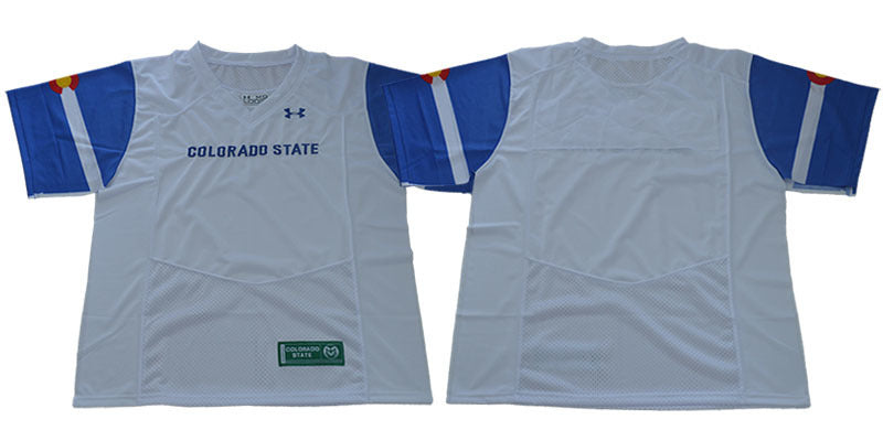 Colorado State Blank White College Football Jersey football jersey product view 1