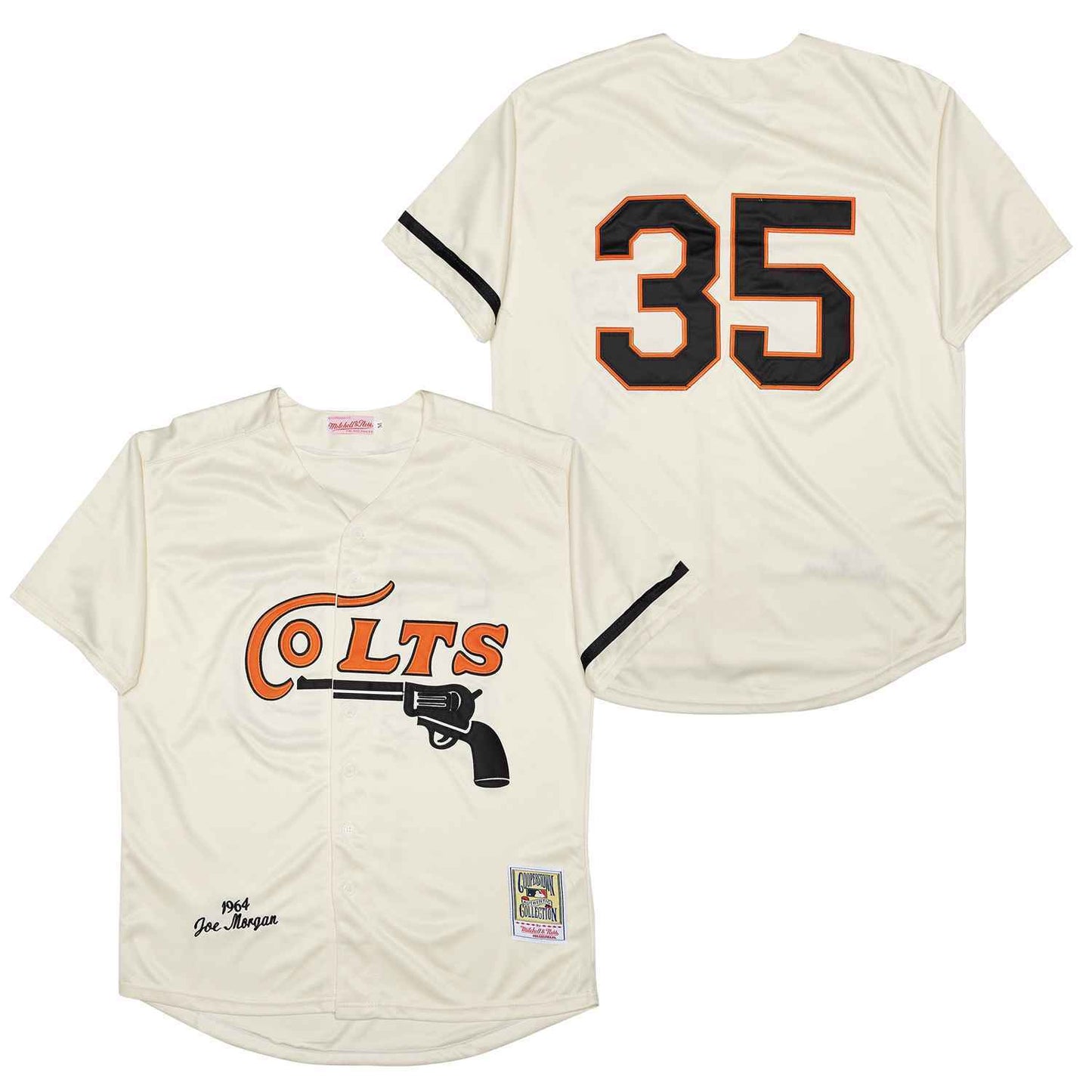 Colts Colts 35 Off-White 1964 Retro Baseball Jersey baseball jersey product view 1