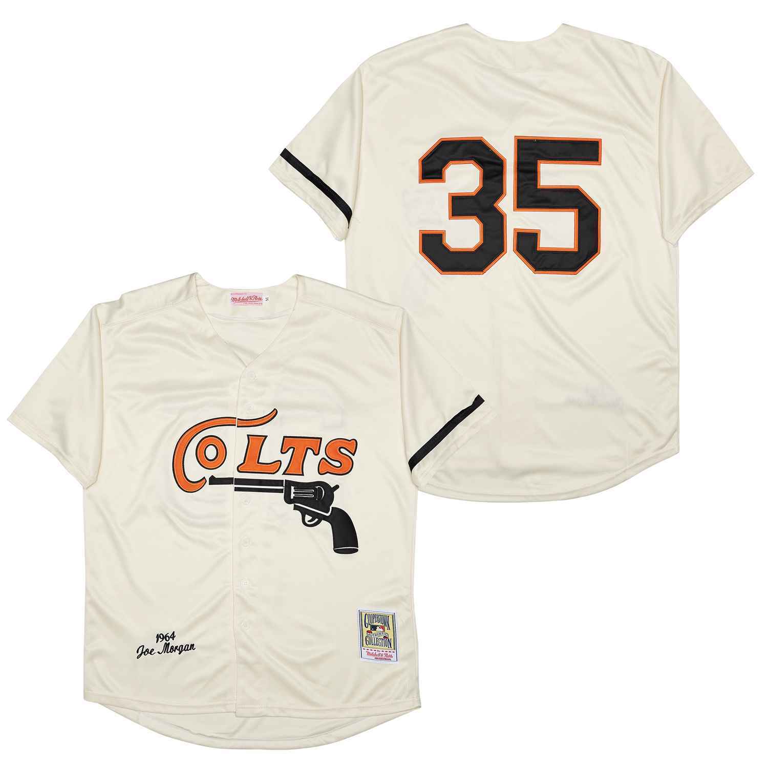 Colts Colts 35 Off-White 1964 Retro Baseball Jersey baseball jersey product view 1