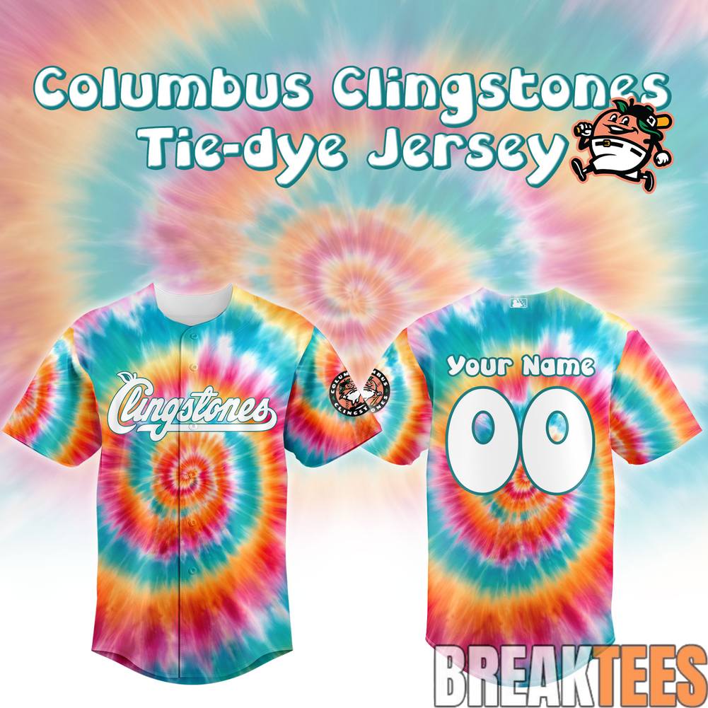 Columbus Clingstones Tie-Dye Special Design Custom Jersey Unisex T-shirt, Sweatshirt, Hoodie, Long Sleeve Tee - T-Shirt, Sweatshirt, Hoodie