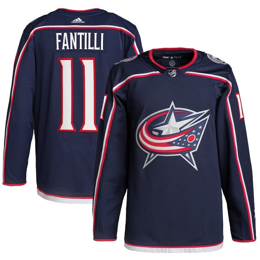 Columbus Blue Jackets #11 Adam Fantilli Home Primegreen Authentic Pro Player Jersey - Navy hockey jersey product view 1