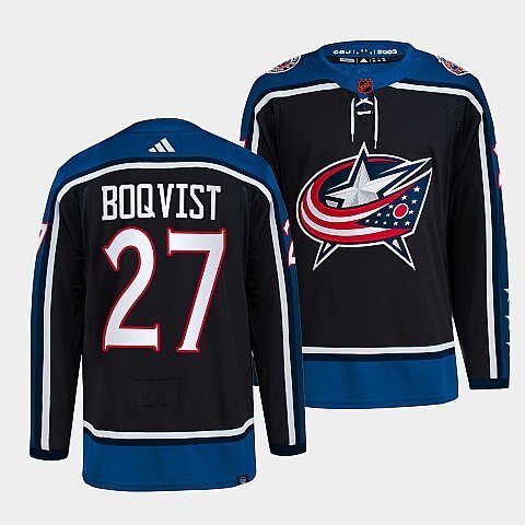 Columbus Blue Jackets #27 adam-boqvist-navy-2022reverse-retro-2.0-authentic-primegreen-jersey hockey jersey product view 1