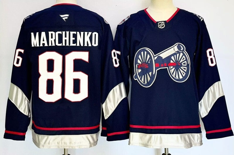 Columbus Blue Jackets #86 Kirill Marchenko Hockey Jersey hockey jersey product view 1
