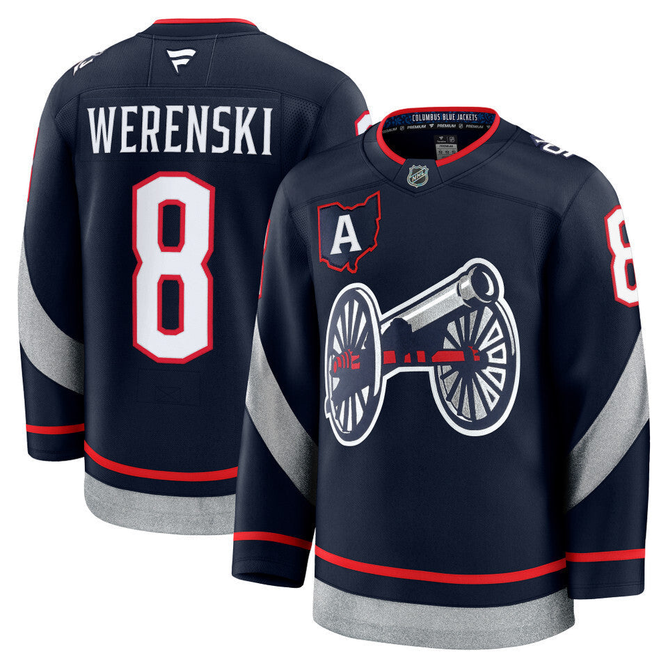 Columbus Blue Jackets #8 Zach Werenski 2025 Stadium Series Style 2 Hockey Jersey hockey jersey product view 1