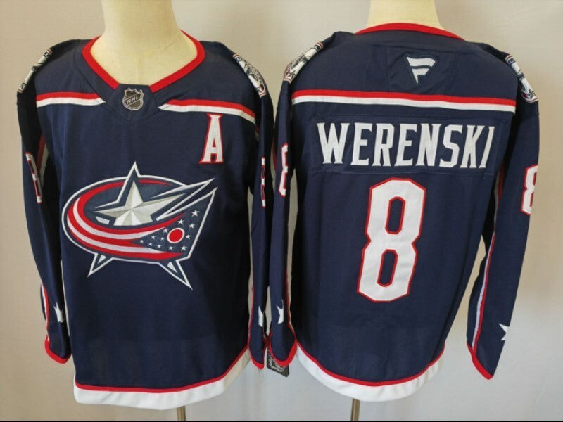 Columbus Blue Jackets #8 Zach Werenski Blue Jacket Style 1 Hockey Jersey hockey jersey product view 1