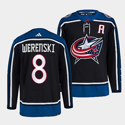 Columbus Blue Jackets #8 zach-werenski-navy-2022reverse-retro-2.0-authentic-primegreen-jersey Style 1 hockey jersey product view 1