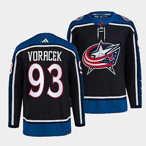 Columbus Blue Jackets #93 jakub-voracek-navy-2022reverse-retro-2.0-authentic-primegreen-jersey hockey jersey product view 1