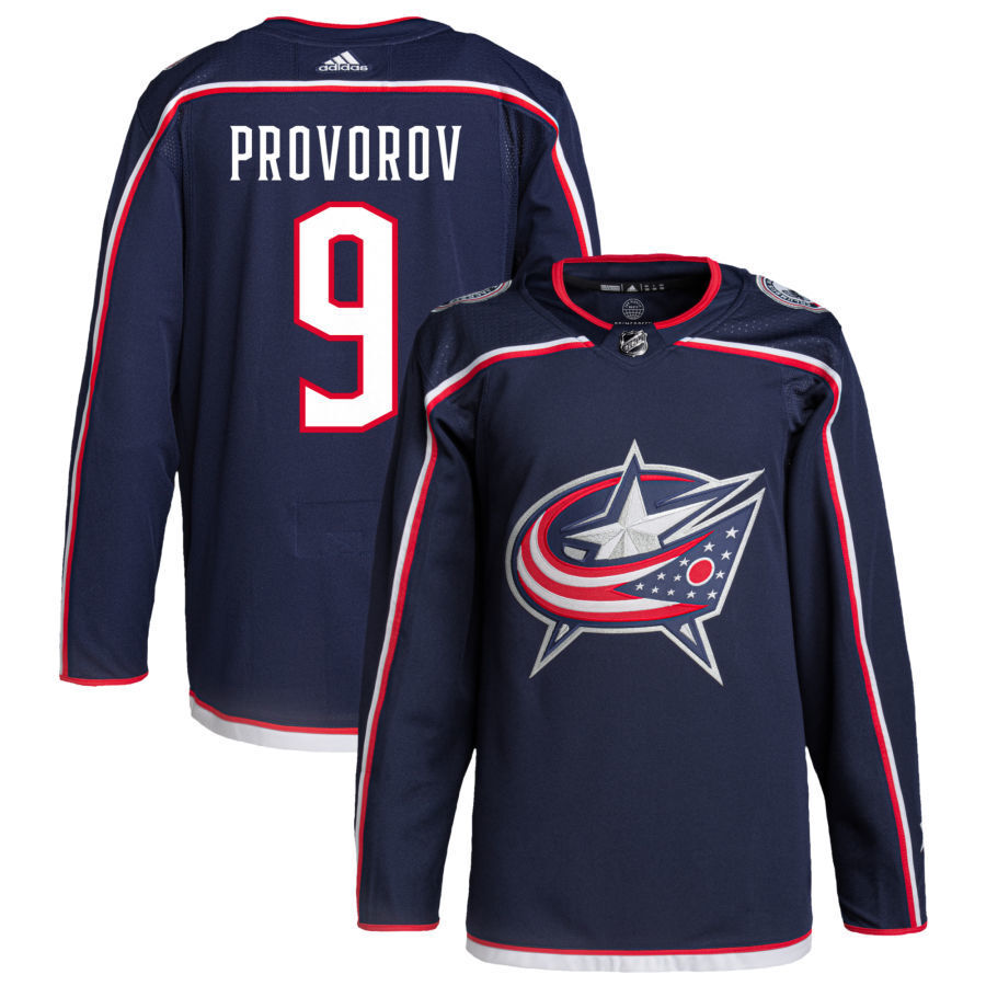 Columbus Blue Jackets #9 Ivan Provorov Hockey Jersey hockey jersey product view 1